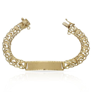 PULSERA ORO 18KL PRINCESA PLACA - 9MM - Peso: 13.40 gr 