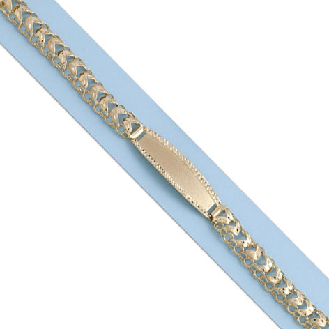 PULSERA ORO 18KL PRINCESA PLACA - 9MM - Peso: 14.40 gr 