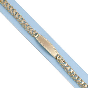 PULSERA ORO 18KL PRINCESA PLACA - 9MM - Peso: 14.40 gr 