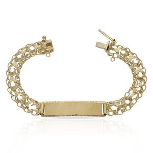 PULSERA ORO 18KL PRINCESA PLACA - 9MM - Peso: 14.60 gr 