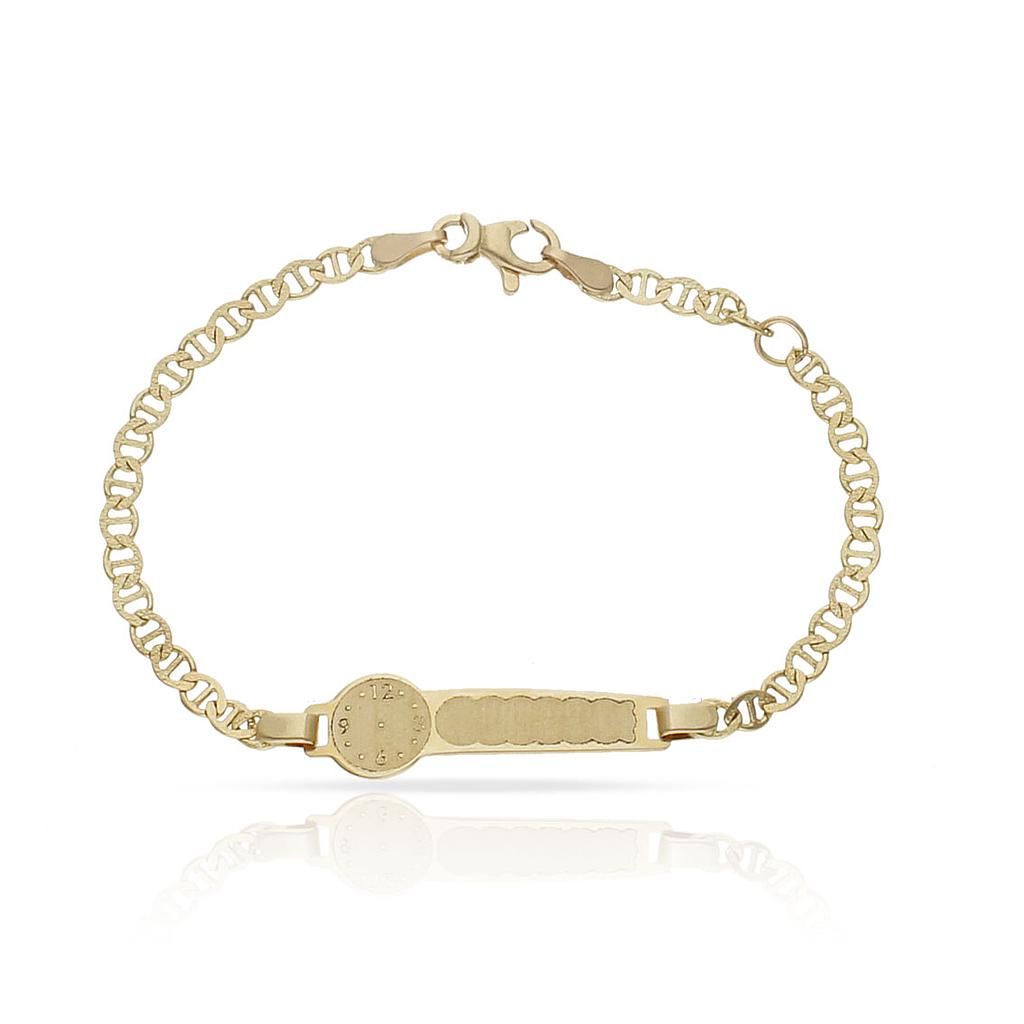 PULSERA ORO 18KL RELOJ ANCLA TALLADA - Peso: 2.30 gr 