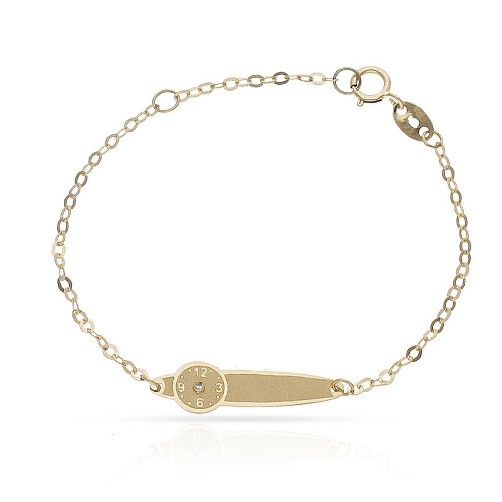PULSERA ORO 18KL RELOJ CIRCONITA - Peso: 0.95 gr 