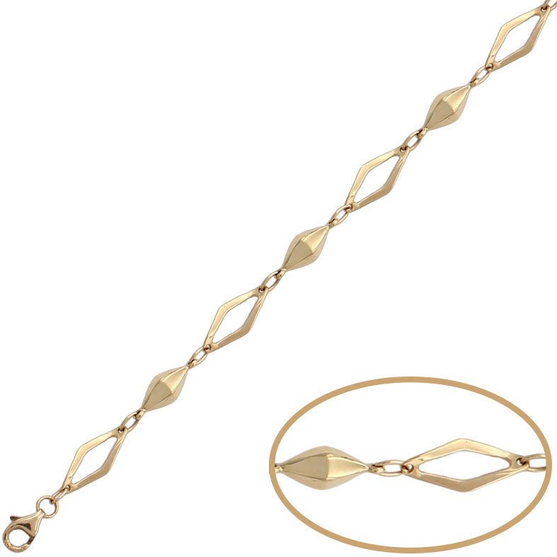 PULSERA ORO 18KL ROMBOS - Peso: 3.75 gr 