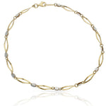 PULSERA ORO 18KL TOBILLERA BICOLOR