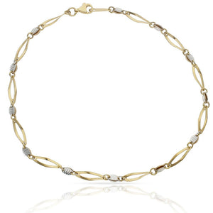 PULSERA ORO 18KL TOBILLERA BICOLOR