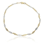 PULSERA ORO 18KL TOBILLERA BICOLOR - Peso: 3.80 gr 