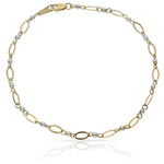 PULSERA ORO 18KL TOBILLERA BICOLOR - Peso: 4.30 gr 