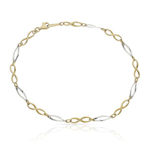PULSERA ORO 18KL TOBILLERA BICOLOR - Peso: 4.85 gr 