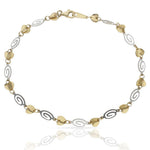 PULSERA ORO 18KL TOBILLERA BICOLOR - Peso: 5.20 gr 