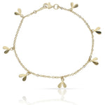 PULSERA ORO 18KL TOBILLERA COLGANTES - Peso: 4.65 gr 