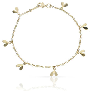 PULSERA ORO 18KL TOBILLERA COLGANTES - Peso: 4.65 gr 