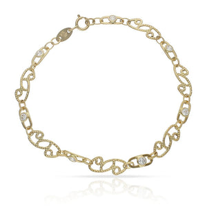 PULSERA ORO 18KL TROQUELADA CIRCONITA - Peso: 2.65 gr 