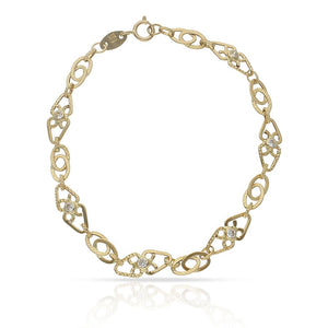 PULSERA ORO 18KL TROQUELADA CIRCONITAS - Peso: 2.70 gr 