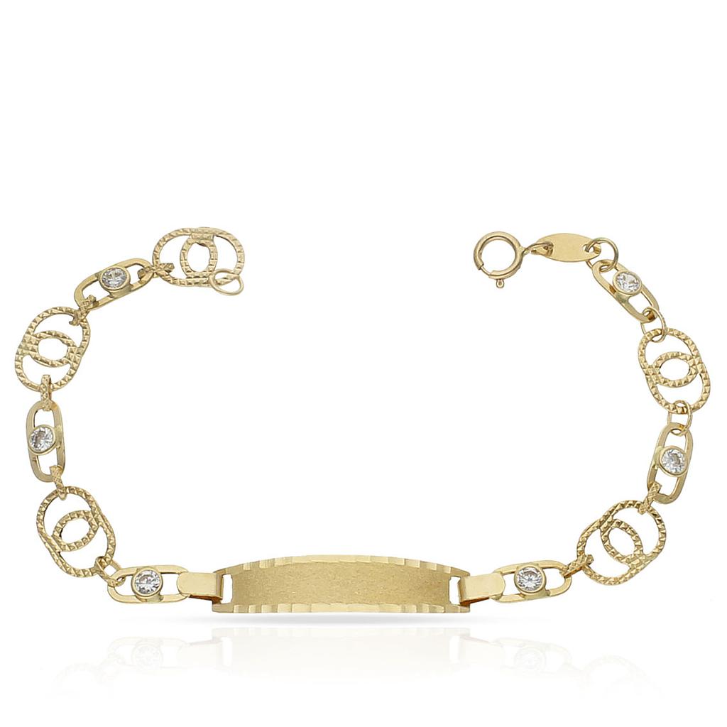 PULSERA ORO 18KL TROQUELADA CIRCONITAS - Peso: 2.80 gr 