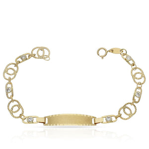 PULSERA ORO 18KL TROQUELADA CIRCONITAS - Peso: 2.80 gr 