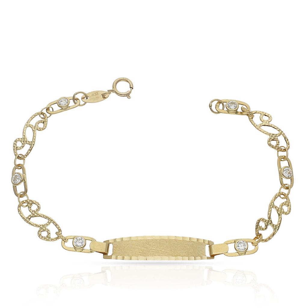 PULSERA ORO 18KL TROQUELADA CIRCONITAS - Peso: 2.85 gr 