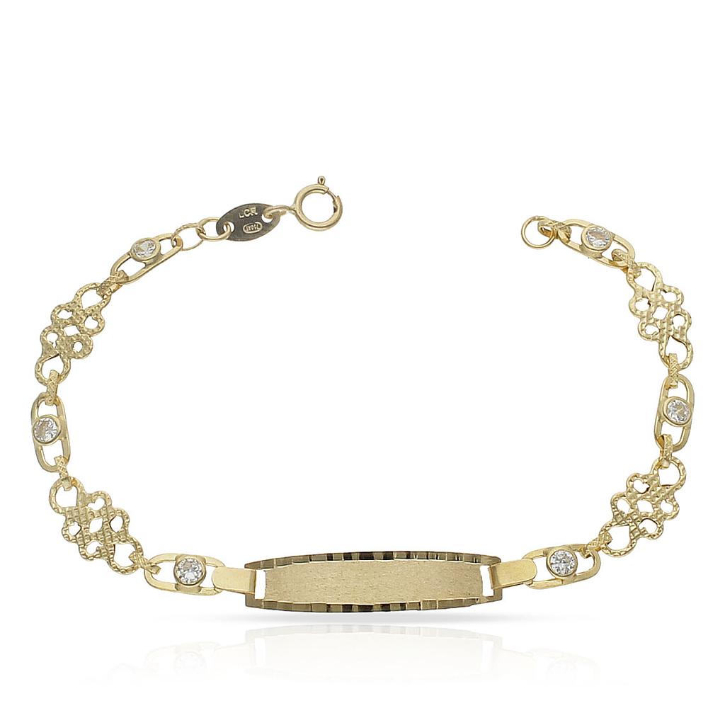 PULSERA ORO 18KL TROQUELADA CIRCONITAS - Peso: 2.90 gr 
