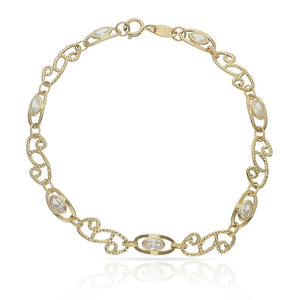 PULSERA ORO 18KL TROQUELADA CIRCONITAS - Peso: 2.95 gr 