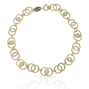 PULSERA ORO 18KL TROQUELADA CIRCONITAS - Peso: 3.00 gr 