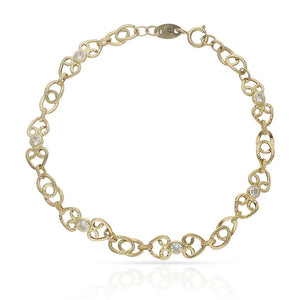 PULSERA ORO 18KL TROQUELADA CIRCONITAS - Peso: 3.00 gr 