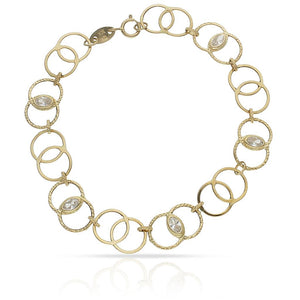 PULSERA ORO 18KL TROQUELADA CIRCONITAS - Peso: 3.10 gr 