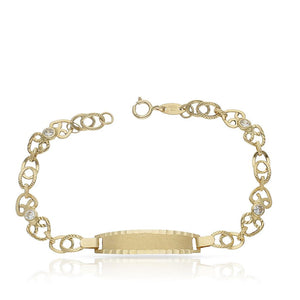 PULSERA ORO 18KL TROQUELADA CIRCONITAS - Peso: 3.10 gr 