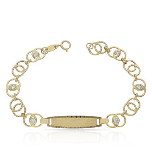PULSERA ORO 18KL TROQUELADA CIRCONITAS - Peso: 3.10 gr 