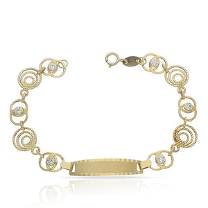 PULSERA ORO 18KL TROQUELADA CIRCONITAS - Peso: 3.25 gr 
