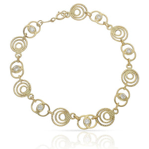 PULSERA ORO 18KL TROQUELADA CIRCONITAS - Peso: 3.40 gr 