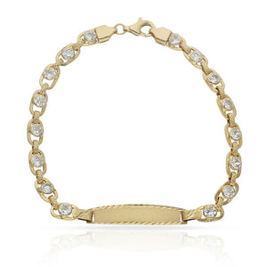 PULSERA ORO 18KL TROQUELADA CIRCONITAS - Peso: 5.85 gr 