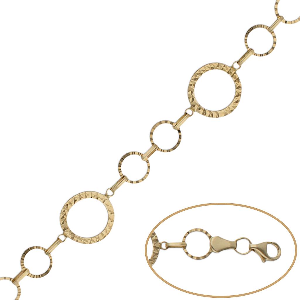 PULSERA ORO 18KL TROQUELADA CIRCULOS - Peso: 5.25 gr 
