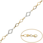 PULSERA ORO 18KL TROQUELADAS CIRCONITAS - Peso: 5.05 gr 