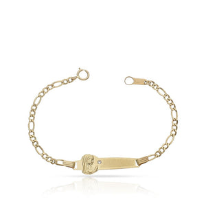PULSERA ORO 18KL VIRGEN NIÑA CIRCONITA - Peso: 1.65 gr 
