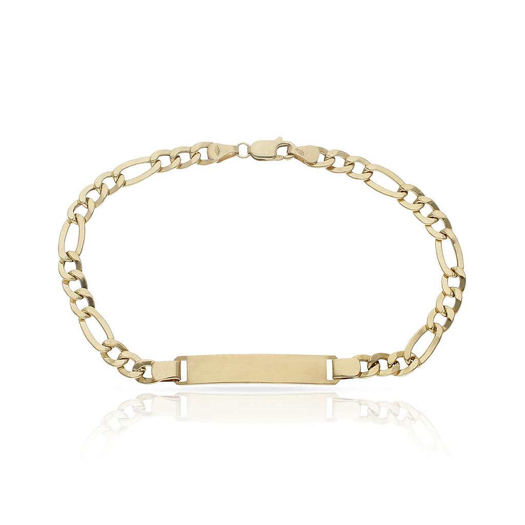 PULSERA ORO 19KL 3x1 CON PLACA - Peso: 5.70 gr 
