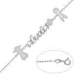 PULSERA ORO BLANCO 18KL ABUELA + NIÑOS