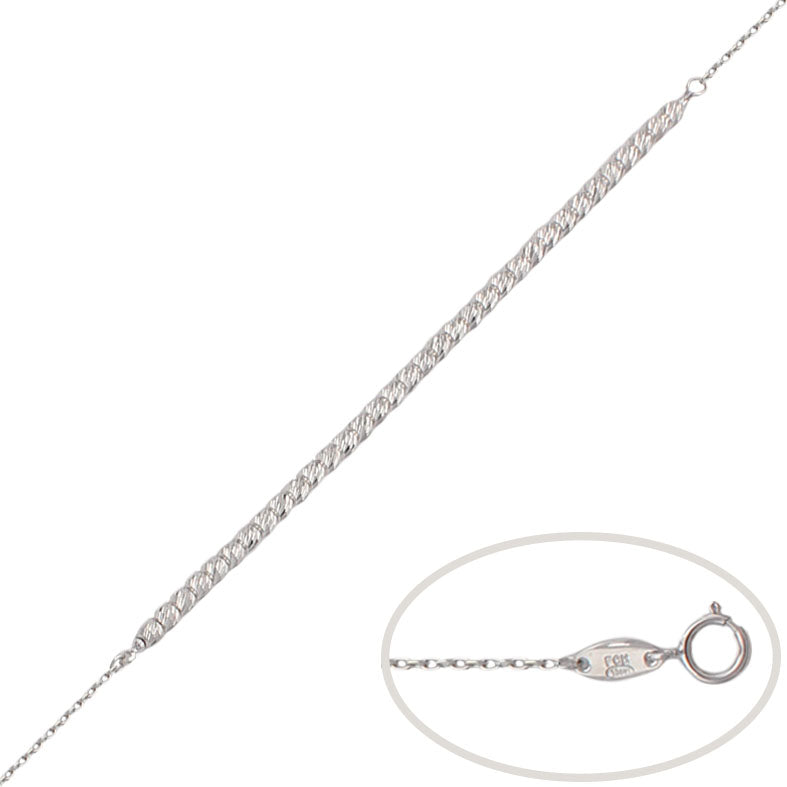 PULSERA ORO BLANCO 18KL BOLAS TALLADAS - Peso: 2.80 gr 