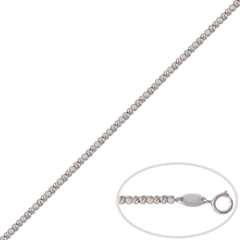 PULSERA ORO BLANCO 18KL BOLAS TALLADAS - Peso: 3.80 gr 