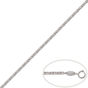 PULSERA ORO BLANCO 18KL BOLAS TALLADAS - Peso: 3.80 gr 