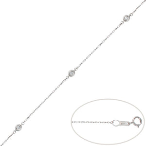 PULSERA ORO BLANCO 18KL CHATONES - 3.50MM