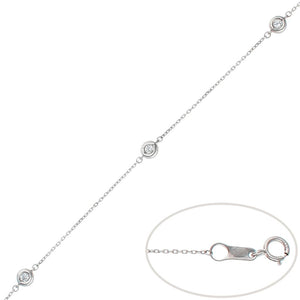 PULSERA ORO BLANCO 18KL CHATONES - 4MM
