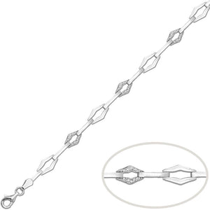 PULSERA ORO BLANCO 18KL CIRCONITAS - Peso: 6.35 gr 