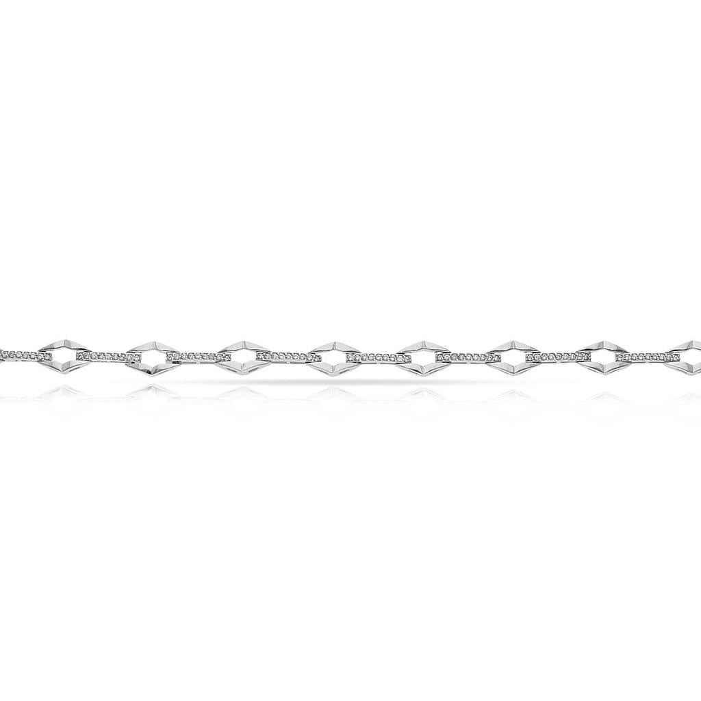 PULSERA ORO BLANCO 18KL CIRCONITAS - Peso: 6.40 gr 