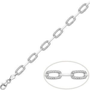 PULSERA ORO BLANCO 18KL CIRCONITAS - Peso: 6.90 gr 