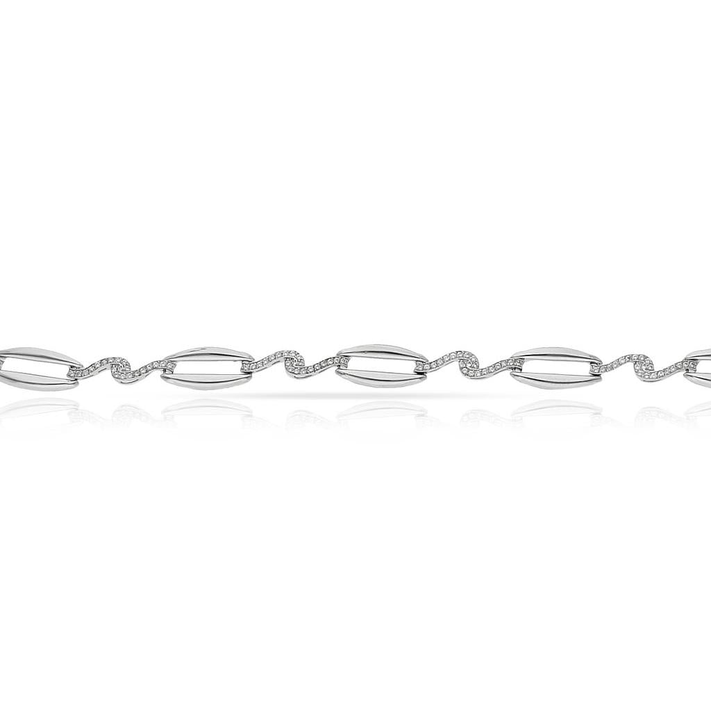 PULSERA ORO BLANCO 18KL CIRCONITAS - Peso: 7.00 gr 