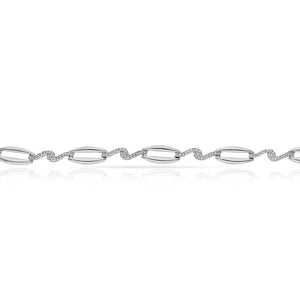 PULSERA ORO BLANCO 18KL CIRCONITAS - Peso: 7.00 gr 