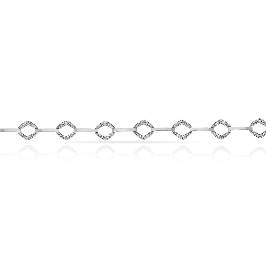 PULSERA ORO BLANCO 18KL CIRCONITAS - Peso: 7.00 gr 