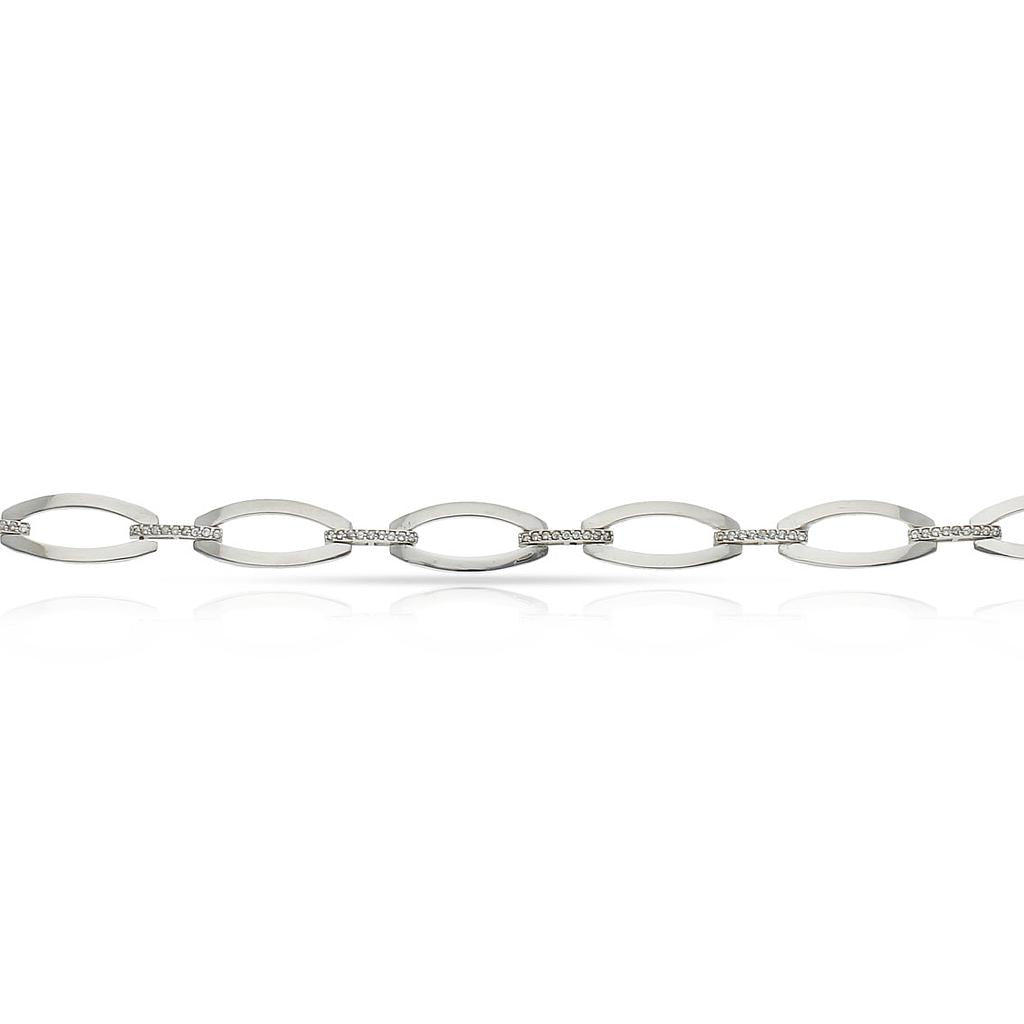PULSERA ORO BLANCO 18KL CIRCONITAS - Peso: 7.45 gr 