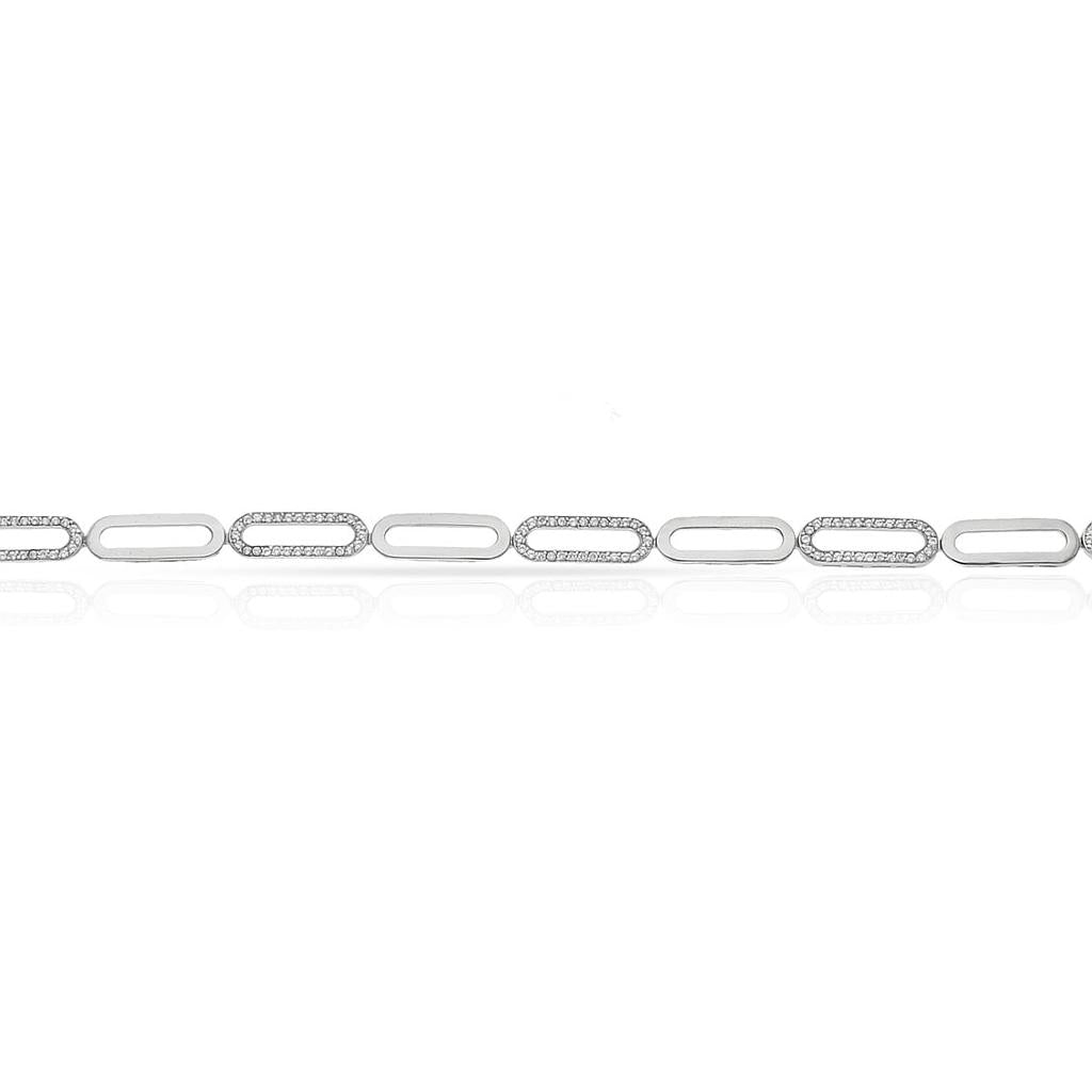 PULSERA ORO BLANCO  18KL CIRCONITAS - Peso: 8.10 gr 