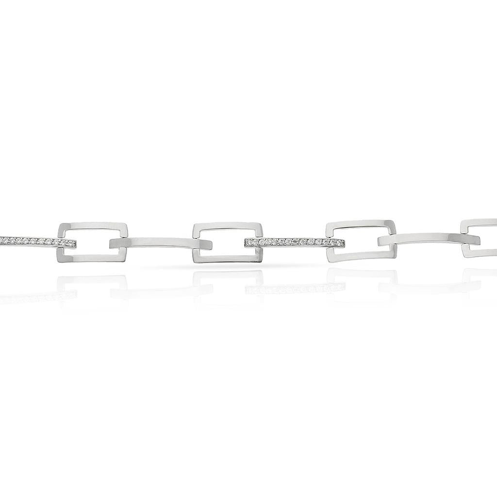 PULSERA ORO BLANCO 18KL CIRCONITAS - Peso: 8.45 gr 