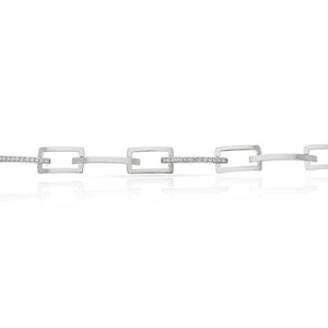 PULSERA ORO BLANCO 18KL CIRCONITAS - Peso: 8.45 gr 